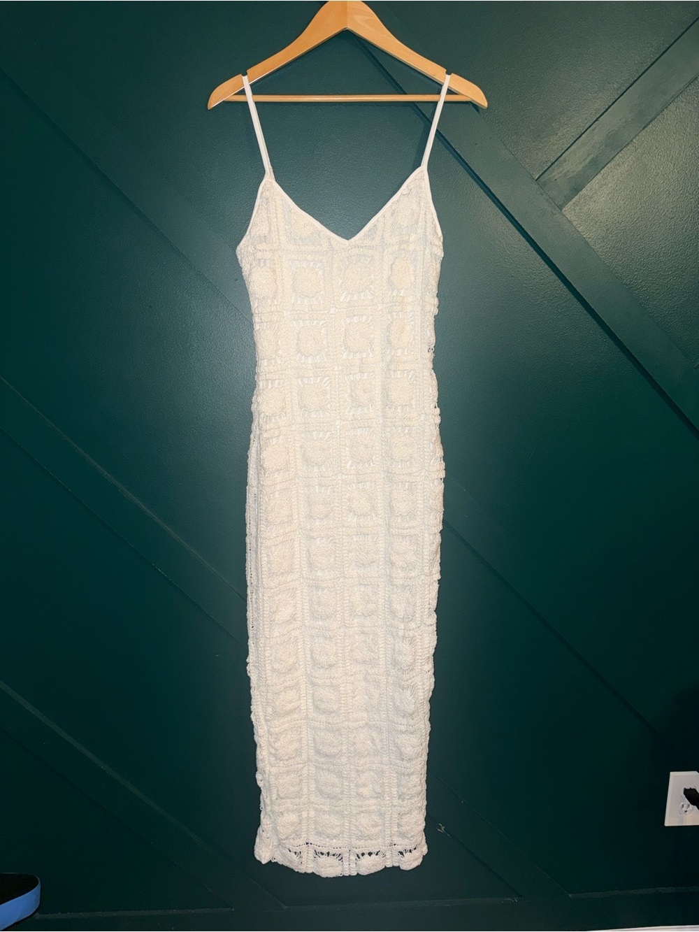 Cayman Sunset Crochet Midi Dress White Beachy Vacation Ready Feminine Brunch - Picture 4 of 10